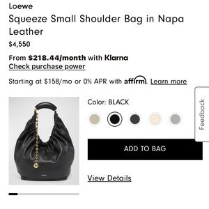 Loewe Black Napa Leather Squeeze Bag